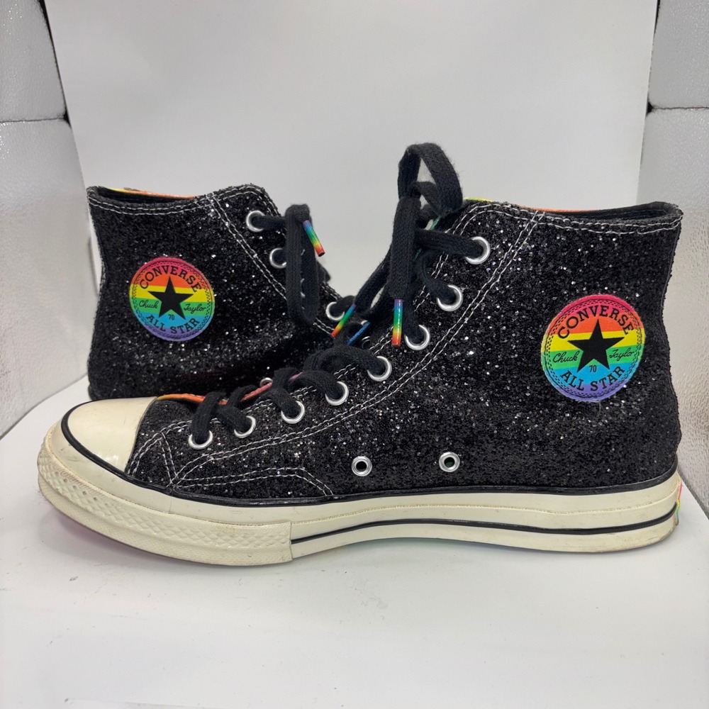 Converse Chuck 70 Pride 2019 Rainbow Glitter High Top Sneakers 165713C Mens 10.5